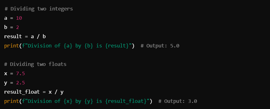 dividing two integer