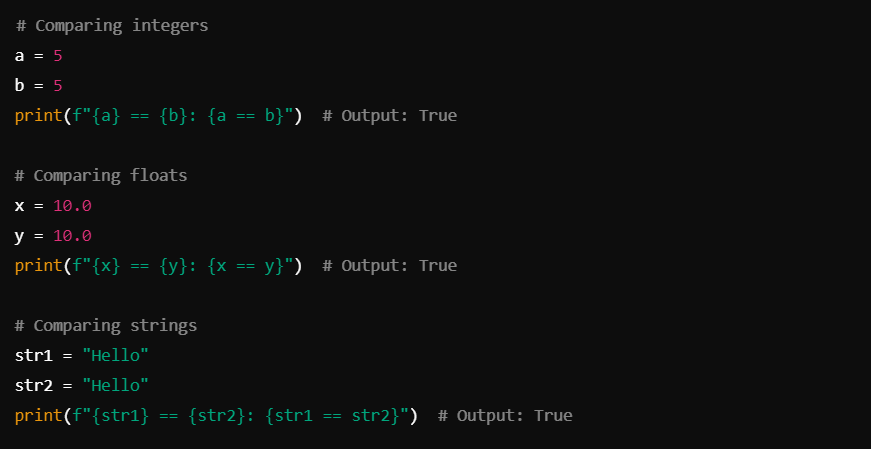 python comparison operators