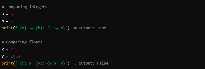 Python’s comparison operators